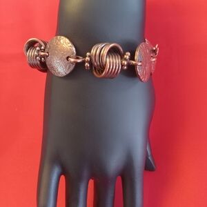 Copper Disk and Knots Bracelet